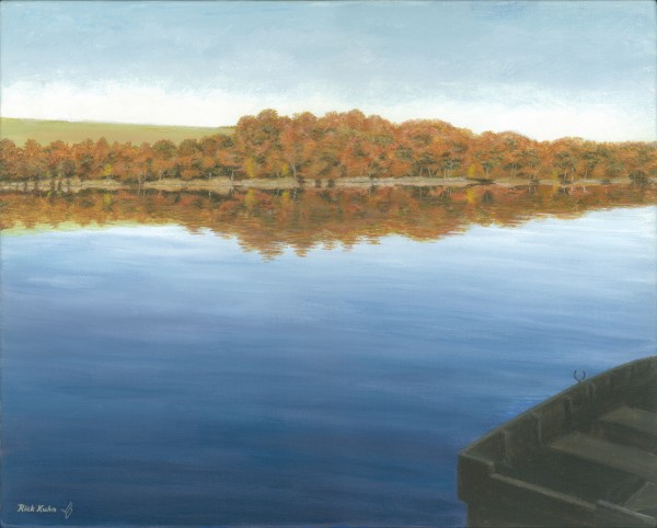 Rowboat on Taunton Lake - Newtown Scenes 16X20 by Rick Kuhn